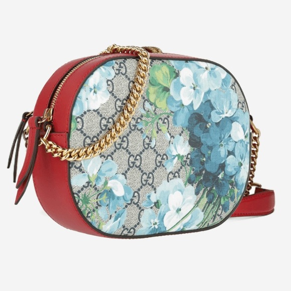 100% Authentic Gucci Blooms GG Supreme Mini Chain Crossbody Bag - Picture 2 of 15